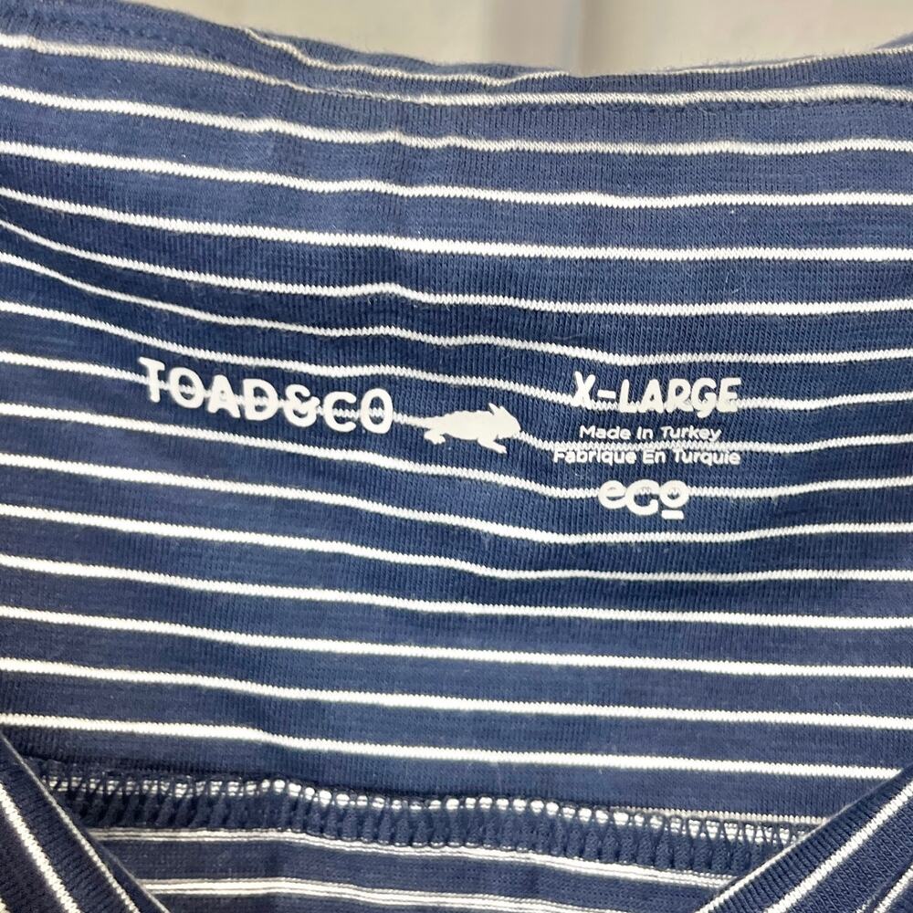 TOAD & CO Chaka Skirt Striped Pull On A-Line Above Knee Navy Blue White Size XL - Picture 3 of 9